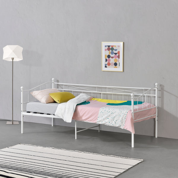Cama de metal Arjeplog 90x200 cm hasta 150 kg varios colores en.casa
