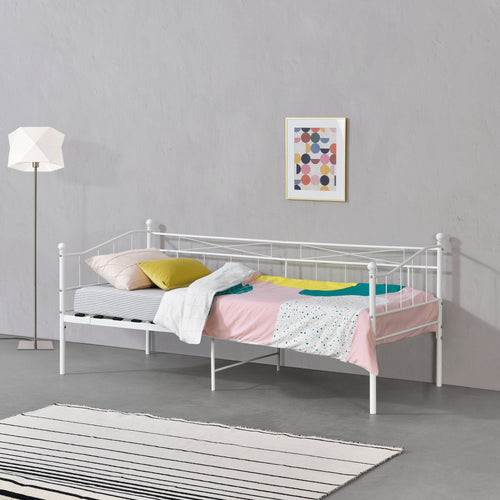 Cama de metal Arjeplog 90x200 cm hasta 150 kg varios colores en.casa