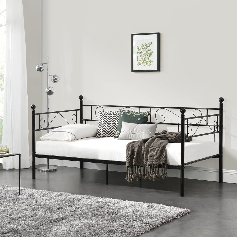 Cama de metal Granada 90x200 cm acero [en.casa]