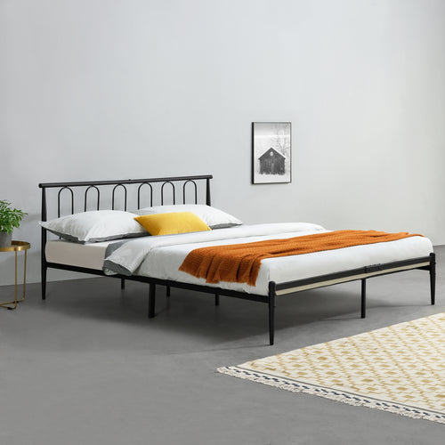 Cama de metal Tampere en varios tamaños Negro en.casa