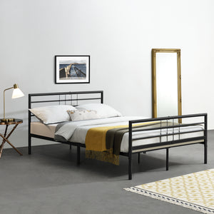 Cama de metal Rovaniemi en varios tamaños Negro en.casa