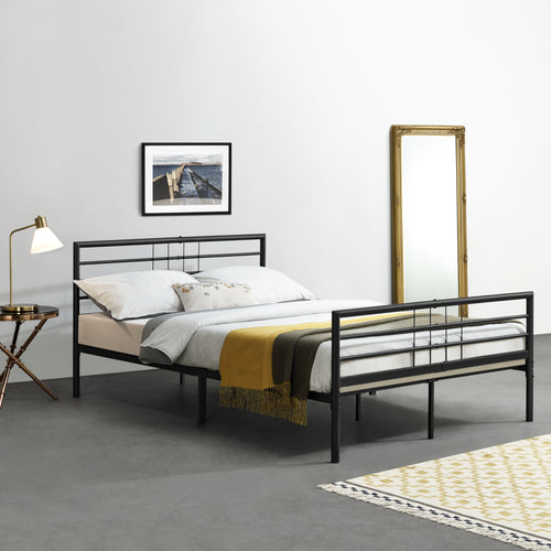 Cama de metal Rovaniemi en varios tamaños Negro en.casa