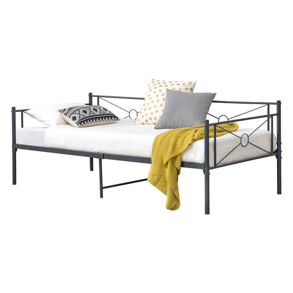Cama de metal Alvesta 90x200 cm con cabecera y piecera varios colores en.casa