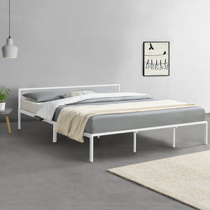 Cama de metal Imatra acero blanco [en.casa]