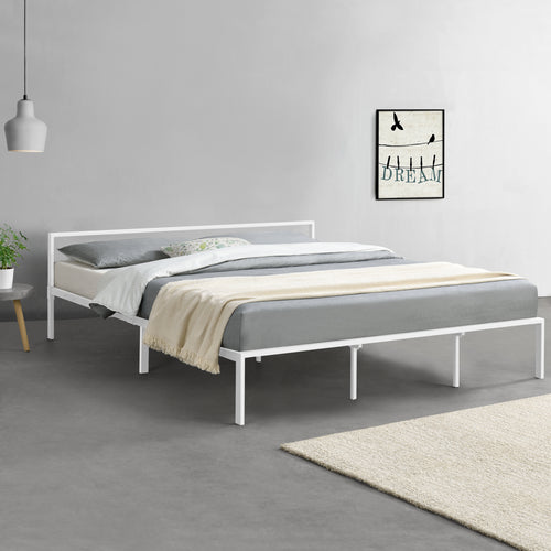 Cama de metal Imatra acero blanco [en.casa]