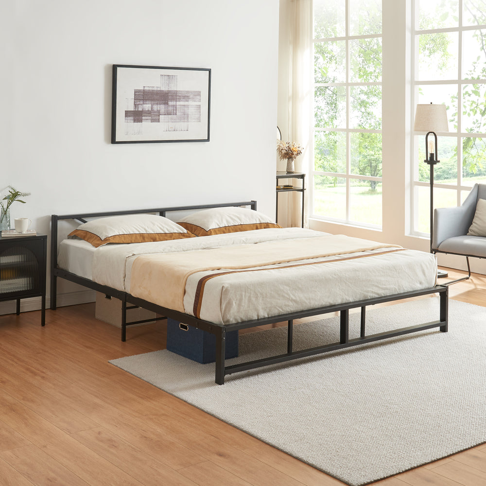 Cama de metal Meran acero negro [en.casa] - premiumXL