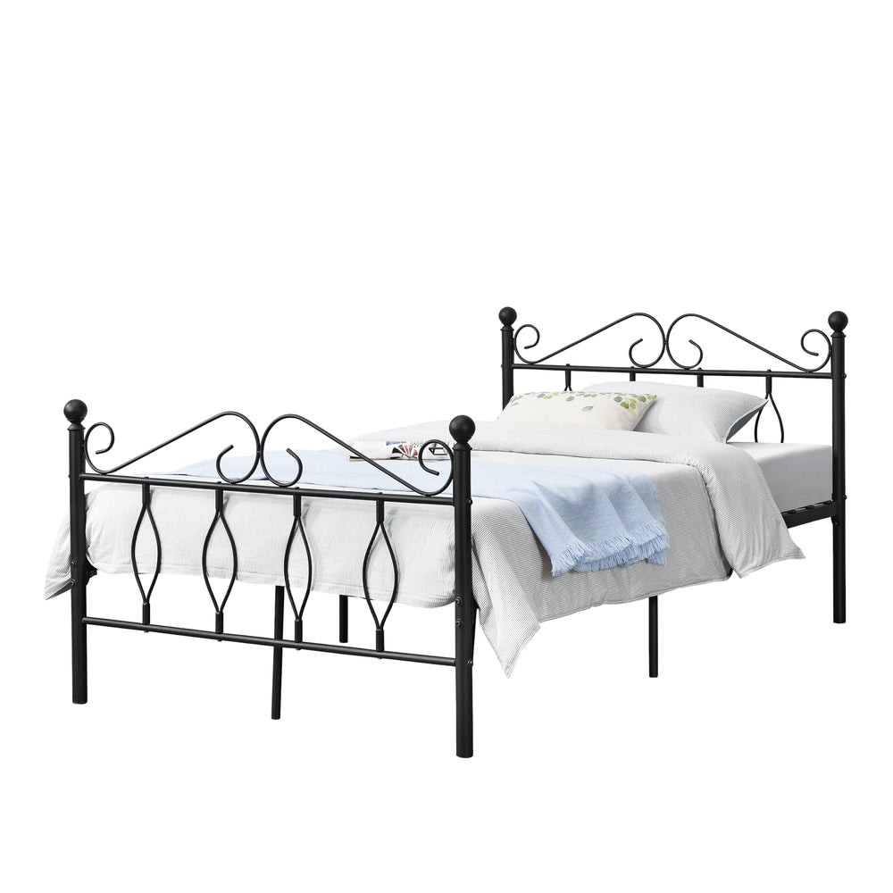Cama de metal Apolda hasta 300 kg varios tamaños negro en.casa