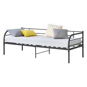 Cama de metal Falun 90x200 cm hasta 150 kg negro en.casa - premiumXL
