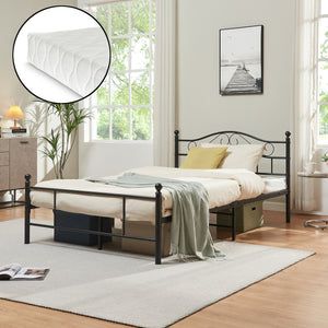 Cama de metal Florenz 120x200 cm con/sin colchón de espuma fría varios colores [en.casa] - premiumXL