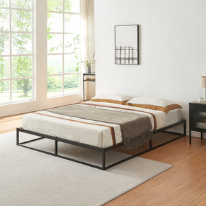 Cama de metal Trerunta acero negro [en.casa]