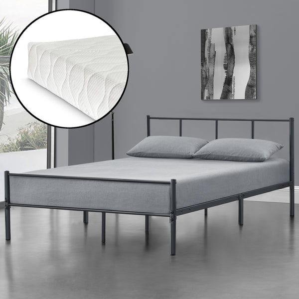 Cama de metal Laos con colchón de espuma fría en varios colores y tamaños en.casa