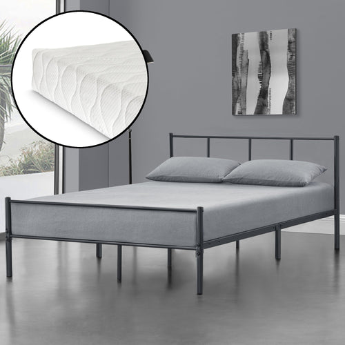 Cama de metal Laos con colchón de espuma fría en varios colores y tamaños en.casa