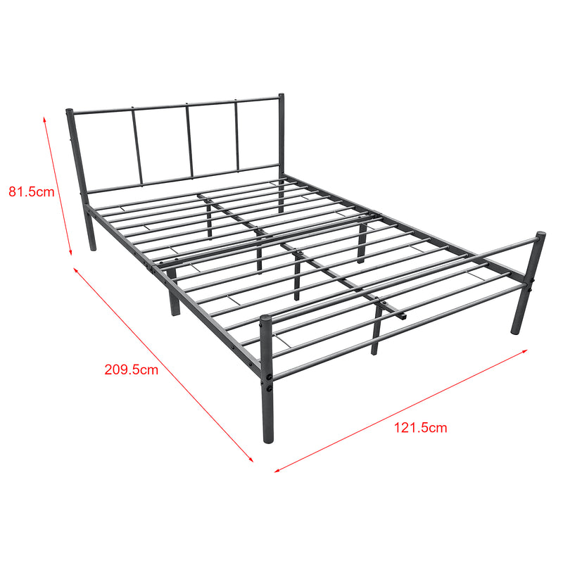 Esquema acotado Cama de metal Laos con colchón de espuma fría en varios colores y tamaños en.casa