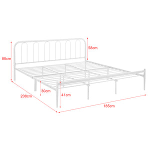 Cama de metal Hanko con colchón en varios tamaños Blanco en.casa