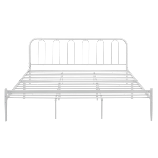 Cama de metal Hanko con colchón en varios tamaños Blanco en.casa