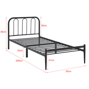 Cama de metal Hanko con colchón en varios tamaños Negro en.casa