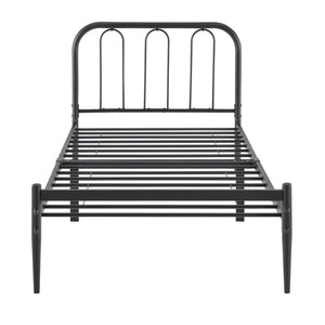 Cama de metal Hanko con colchón en varios tamaños Negro en.casa