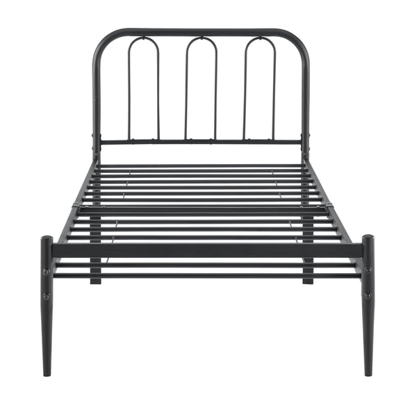 Cama de metal Hanko con colchón en varios tamaños Negro en.casa