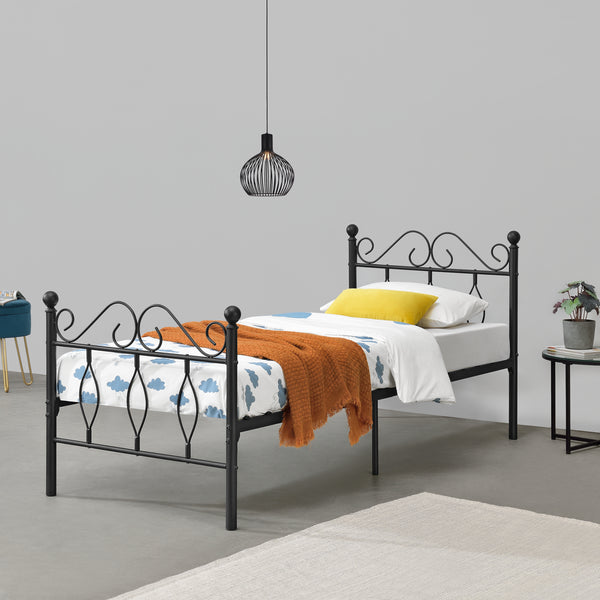 Cama de metal Apolda hasta 300 kg varios tamaños negro en.casa