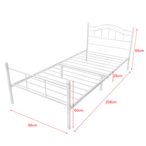 Cama de metal Florencia 90x200 cm con/sin colchón de espuma fría en varios colores en.casa