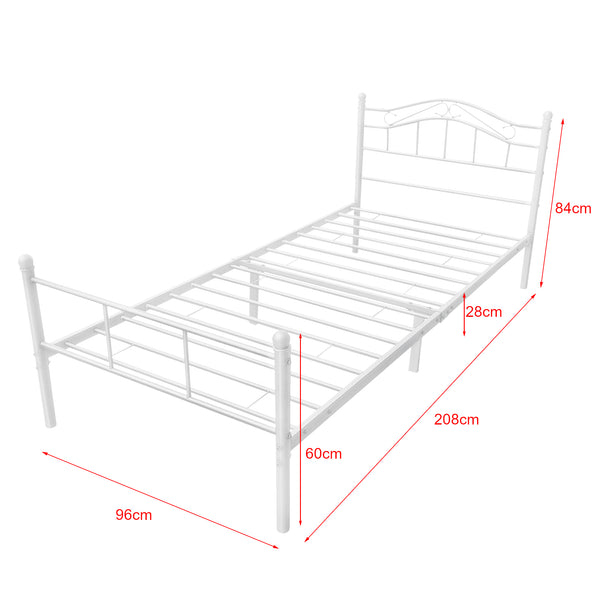 Cama de metal Florencia 90x200 cm con/sin colchón de espuma fría en varios colores en.casa