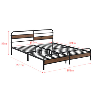 Cama de metal Aarau negra en varios tamaños en.casa