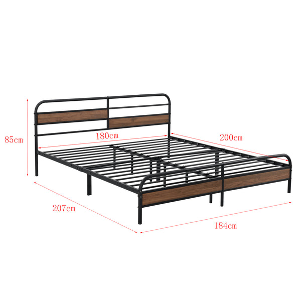 Cama de metal Aarau negra en varios tamaños en.casa