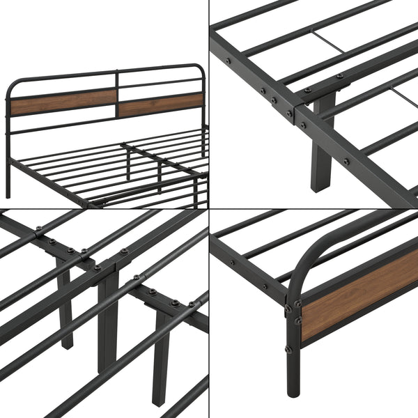 Cama de metal Aarau negra en varios tamaños en.casa