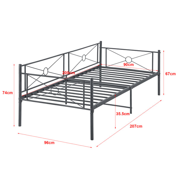 Cama de metal Alvesta 90x200 cm con cabecera y piecera varios colores en.casa