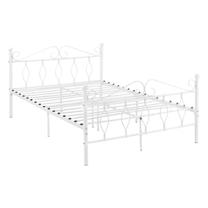 Cama de metal Apolda hasta 300 kg varios tamaños blanco [en.casa]