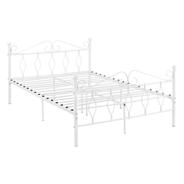 Cama de metal Apolda hasta 300 kg varios tamaños blanco [en.casa]