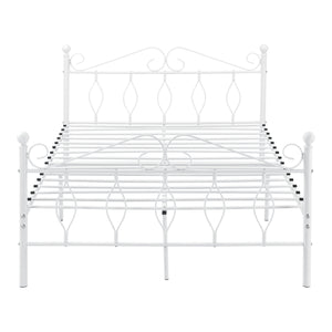 Cama de metal Apolda hasta 300 kg varios tamaños blanco [en.casa]