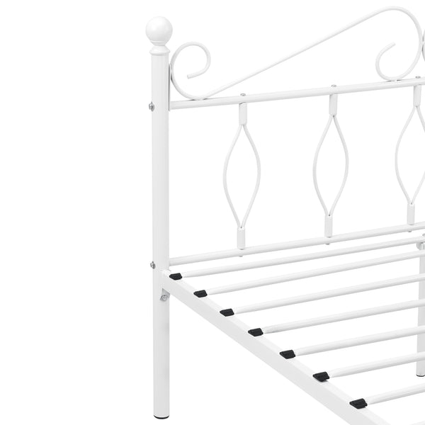 Cama de metal Apolda hasta 300 kg varios tamaños blanco [en.casa]