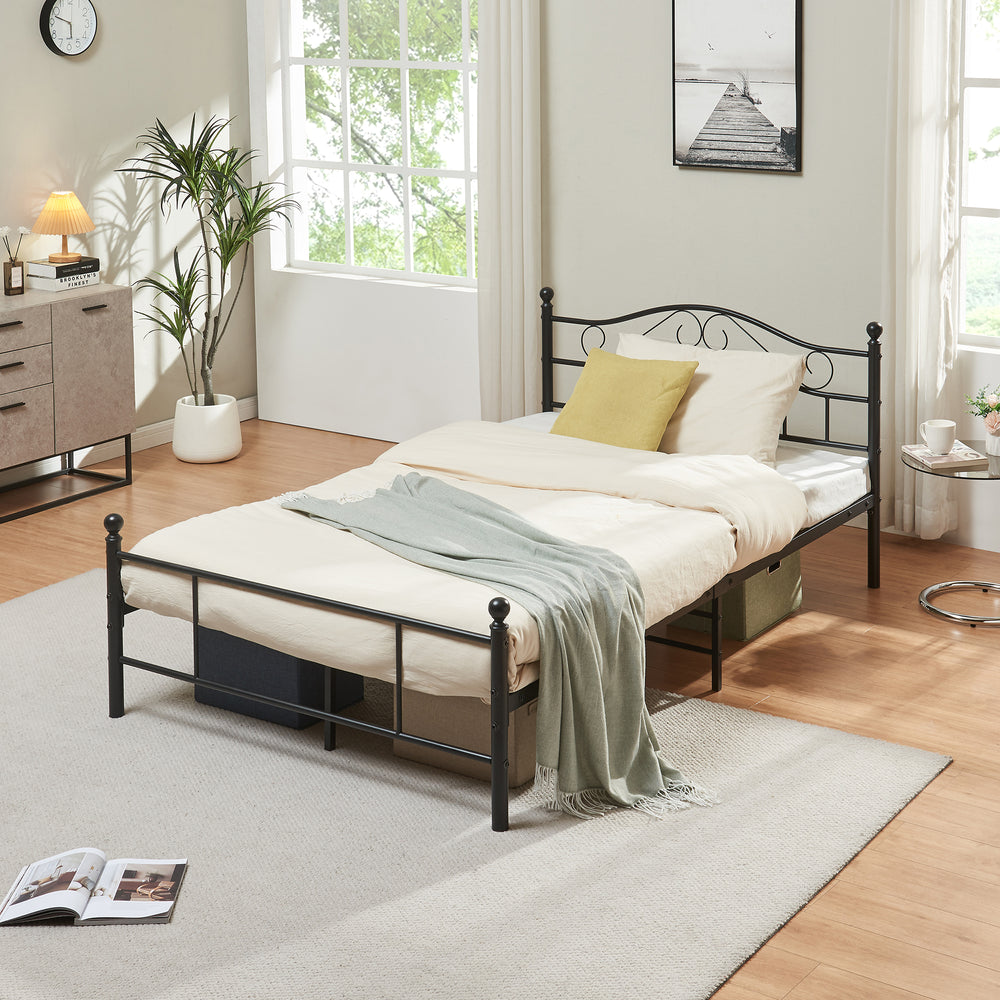 Cama de metal Florenz 120x200 cm con/sin colchón de espuma fría varios colores [en.casa] - premiumXL