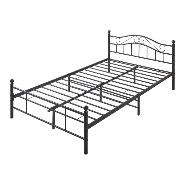 Cama individual Florenz con cabecero y somier metal 120x200 [en.casa]