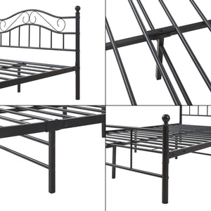 Cama individual Florenz con cabecero y somier metal 120x200 [en.casa]