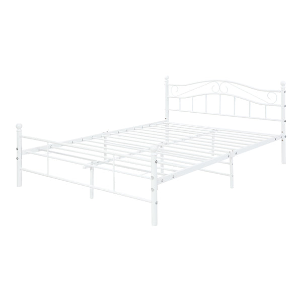 Cama individual Florenz con cabecero y somier metal [en.casa]
