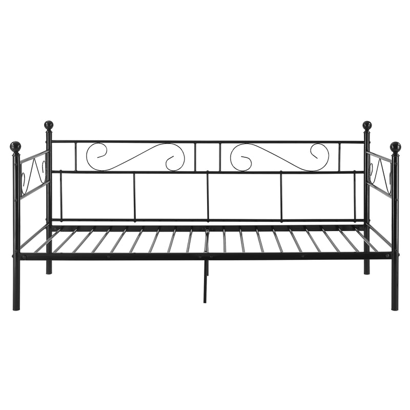 Esquema acotado Cama de metal Granada con colchón 90x200 cm acero [en.casa]