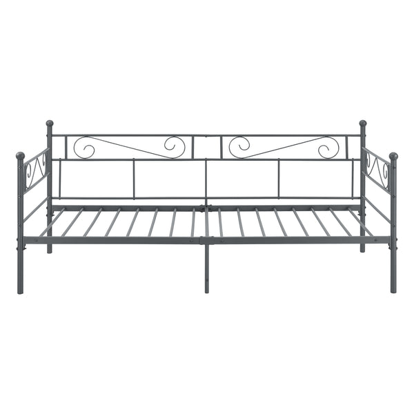 Cama Simple Kreava Reposacabezas y Reposapiés Metal 90x200cm [en.casa]