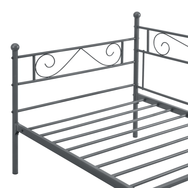 Cama Simple Kreava Reposacabezas y Reposapiés Metal 90x200cm [en.casa]