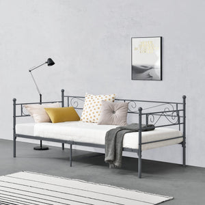 Cama Simple Kreava Reposacabezas y Reposapiés Metal 90x200cm [en.casa]