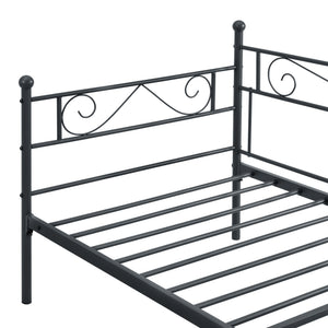 Cama Simple Kreava Reposacabezas y Reposapiés Metal 90x200cm [en.casa]