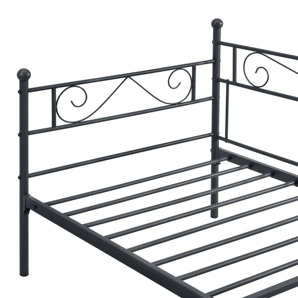 Cama Simple Kreava Reposacabezas y Reposapiés Metal 90x200cm [en.casa]