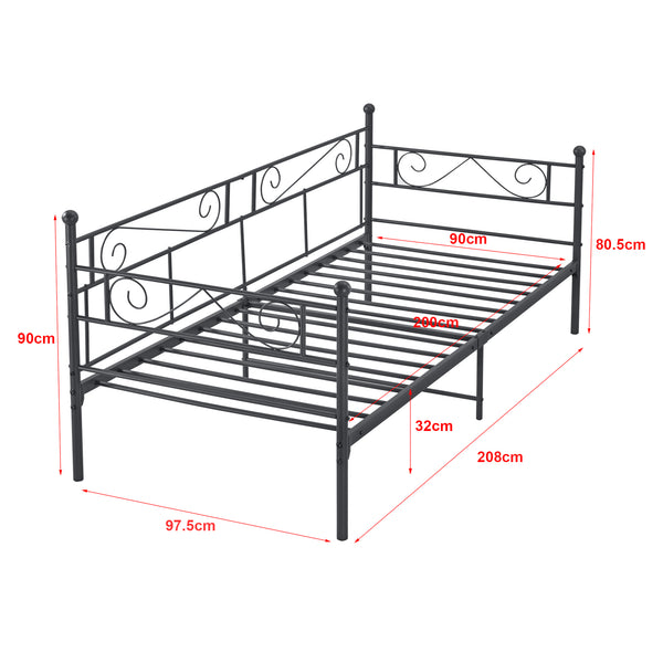 Cama de metal Kerava 90x200 cm con colchón de espuma fría varios colores en.casa