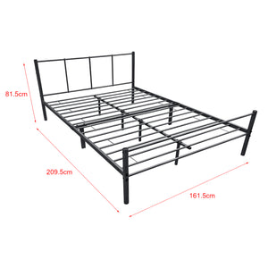 Cama de metal Laos con colchón negro [en.casa]