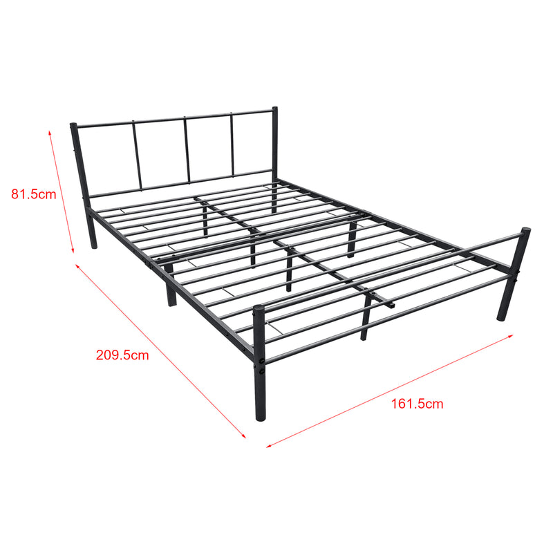 Esquema acotado Cama de metal Laos con colchón negro [en.casa]