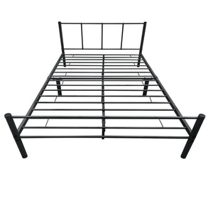 Cama de metal Laos con colchón negro [en.casa]