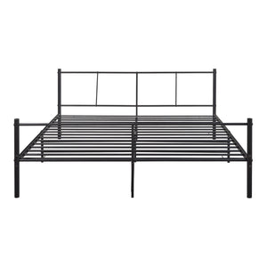Cama de metal Laos con colchón negro [en.casa]