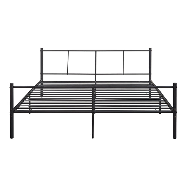 Cama de metal Laos con colchón negro [en.casa]