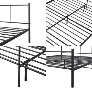 Cama de metal Laos con colchón negro [en.casa]